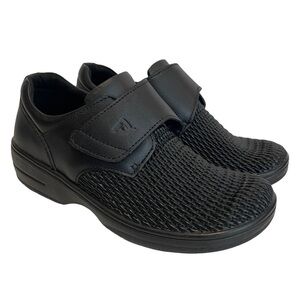 Propet Diabetic Shoes Womens 6 Black Leather Olivia Sneakers Orthopedic VGUC